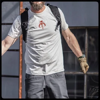 Летняя мужская футболка Military Craft из органического хлопка с круглым вырезом на открытом воздухе