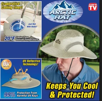 Летняя солнцезащитная шляпа с широкими полями, защищающая от ультрафиолета, арктическая кепка, охлаждающая Ледяная шапочка, солнцезащитный крем с гидроохлаждением, панама-ведро