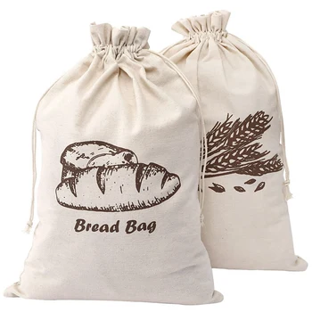 Льняные хлебные пакеты для домашнего хлеба, 2 шт, 30x40 см, для хранения небеленого и многоразового хлеба, долговечного натурального хранения