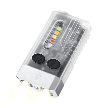 Мини-светодиодный фонарик-брелок, перезаряжаемый карманный фонарик с 14 режимами 1000LM IPX4