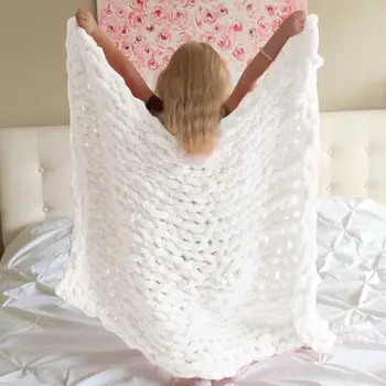 Модное Одеяло для дивана, Теплое одеяло ручной вязки, Одеяло для домашнего постельного белья