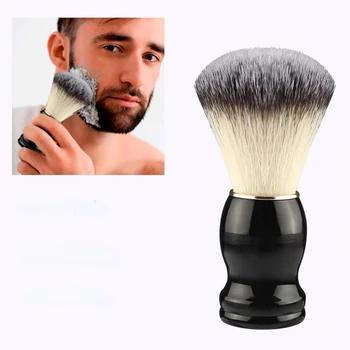 Мужская щетка для бритья бороды, прибор для чистки лица с деревянной ручкой, Барсучья шерсть, высококачественный Профессиональный салонный инструмент, безопасная бритвенная щетка