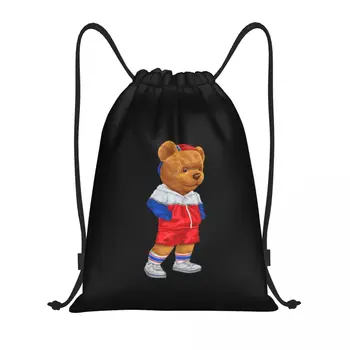 Мужские Женские детские плюшевые мишки с графическим крутым дизайном, сумки на шнурках, спортивная сумка, очень легкая модель