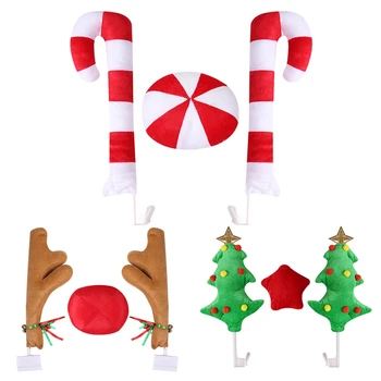 Набор костюмов для носа автомобиля и рождественские принадлежности Для рождественского декора автомобиля с оленем Рудольфом