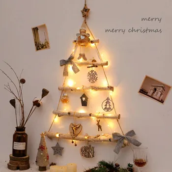 Натуральные деревянные ветки, Собранная подвеска в форме рождественской елки, Настенное украшение из сырого дерева для рождественских домашних декоративных украшений
