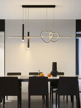 Новые изысканные украшения для столовой, минималистичный современный финский стол в форме сердца, длинная барная стойка, скандинавские светильники для гостиной, осветительные люстры