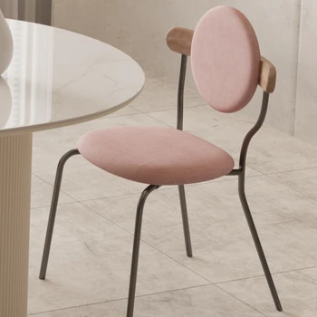 Обеденный стул для гостиной простой современный светлый французский кремовый со спинкой для домашнего отдыха