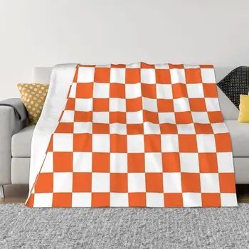 Одеяла в шахматном порядке из Теннесси, Бархатное зимнее клетчатое портативное ультрамягкое одеяло для дома, Уличные покрывала
