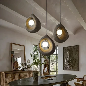 Подвесные светильники Nordic Wabi Sabi, светодиодное подвесное освещение для столовой и гостиной, минимализм в помещении, подвесные лампы для домашнего декора, светильники
