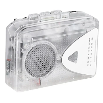 Прозрачный Кассетный проигрыватель Прозрачный Кассетный аппарат FM/AM Радио Внешний Динамик Стереопроигрыватель Магнитола Walkman