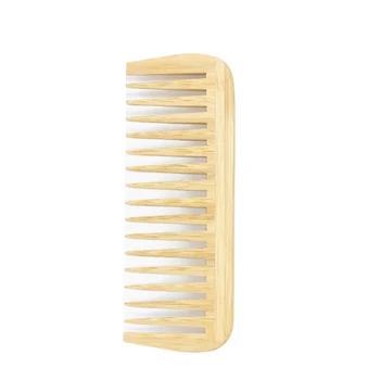Профессиональная экологичная бамбуковая расческа для волос с широкими зубьями, Антистатические расчески для вьющихся волос