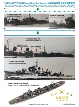 Пятизвездочные звуковые трубы FS710304 1/700 Второй мировой войны IJN для кораблей