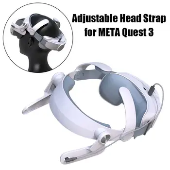 Регулируемый головной ремень емкостью 5000 мАч, перезаряжаемая батарея для виртуальной гарнитуры Meta Quest 3, Удобная передняя задняя губка, аксессуары для виртуальной реальности