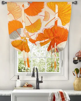 Ретро Средневековые Цветочные растения Занавески на окнах, Занавески для кухни, гостиной, Регулируемые шторы с карманами