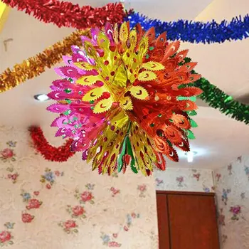 Рождественское Подвесное украшение Фольгированные гирлянды Праздничный Подвесной потолочный декор
