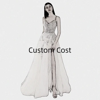 Свадебное платье V-образным вырезом Vestido De Noiva, сшитое на заказ, большие размеры, свадебное платье из тюля Vestidos De Novia для новобрачных
