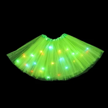 Светодиодная светящаяся Балетная юбка для девочек, Неоновые Красочные Танцевальные костюмы, Маскарад, Рождественское украшение для вечеринки