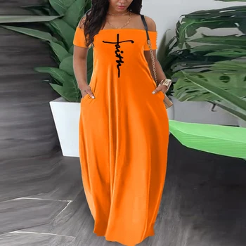 Сексуальное женское платье с геометрическим рисунком с открытыми плечами, модное повседневное вечернее Пляжное платье трапециевидной формы 2023, Летнее женское платье с карманами