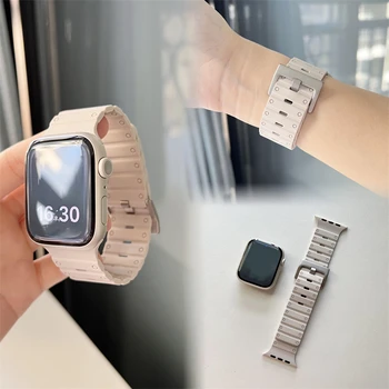 Силиконовая петля Магнитного ремешка для Apple watch band 49мм 45мм 41мм 44мм 40мм 42мм 38мм Браслет iWatch Serie 9 8 5 SE 6 7 Ultra 2