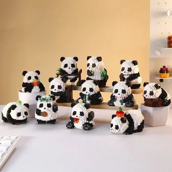 Симпатичная Маленькая Панда Строительный блок Подарок на День Рождения Периферийные украшения ручной работы Популярные в Интернете Гигантская панда
