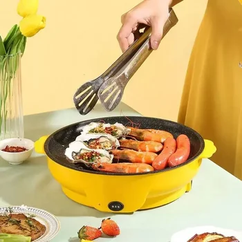 Сковорода для запекания Многофункциональная керамическая сковорода с антипригарным покрытием, Плоская блинница, плита для барбекю, Мини-электрическая жаровня