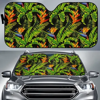 Солнцезащитный козырек для автомобиля с тропическим летним рисунком