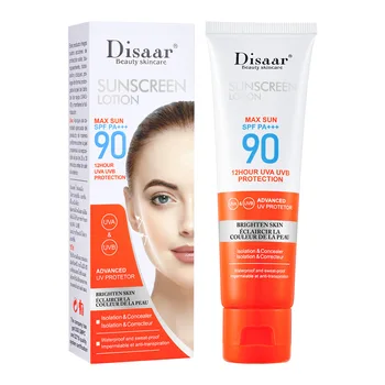 Солнцезащитный крем Disaar SPF 90 с длительным действием УФ-лучей, Отбеливающий Солнцезащитный крем, Увлажняющий крем для защиты кожи, 50 г