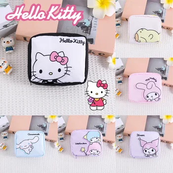Сумка для хранения гигиенических салфеток Sanrio Hello Kitty My Melody Kuromi Портативные мини-сумки-органайзер для тампонов физиологического периода для девочек