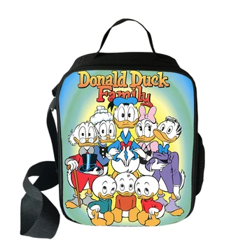 Сумки для ланча Disney с Дональдом Даком, студенческая сумка для еды, коробка для завтрака для пикника, переносная изолированная сумка для ланча для школьников