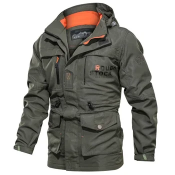 Тактические куртки в стиле милитари с несколькими карманами, осень-зима, уличная ветрозащитная верхняя одежда, мужское повседневное дышащее пальто, Размер 4XL