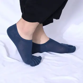 Теплые универсальные однотонные простые женские носки из мягкого хлопка, мужские чулочно-носочные изделия, короткие носки, носки с пятью пальцами