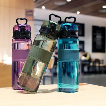 Удобный с чашкой для защиты от ожогов Без BPA Спортивный пластиковый портативный контейнер для воды большой емкости для путешествий на открытом воздухе Спортивная бутылка для воды