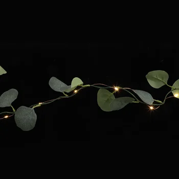 Украсьте лампу из листьев эвкалипта Свадебными украшениями для церемонии из лозы из медной проволоки с подсветкой