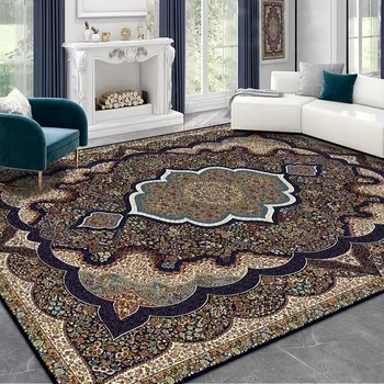 Украшение дома Персидский ковер, роскошный коврик большой площади для дивана, ретро ковры для гостиной, прикроватный коврик для спальни, противоскользящий коврик для пола