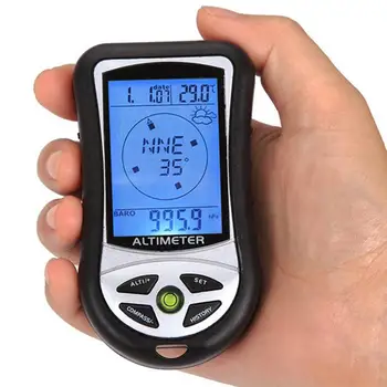 Цифровой ручной электронный альтиметр 8 В 1, компас, высотомер, термометр, барометр для рыбалки на открытом воздухе