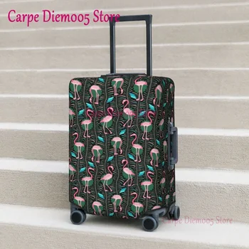 Чехол для чемодана с изображением розовых птиц-фламинго, Геометрический рисунок, Дорожный чехол, праздничный чехол для багажа