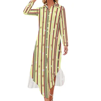 Шифоновое платье в горошек и полоску, пляжные платья с вертикальной линией, уличная повседневная одежда, женские сексуальные платья с принтом, большой размер