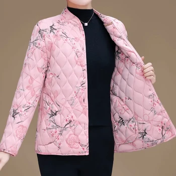 2023, Новая осенне-зимняя женская хлопковая куртка для мам среднего возраста, Короткие парки, толстое теплое пальто с подкладкой, женская повседневная верхняя одежда, женские топы