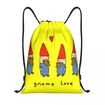 Gnome Love Сумка на шнурке Женская Мужская Портативная спортивная сумка для спортзала, рюкзаки для покупок