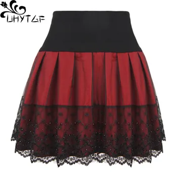 UHYTGF Модная женская юбка с высокой талией плиссированные темпераментные осенне-зимние юбки женские Красные черные короткие дикие тонкие юбки 531