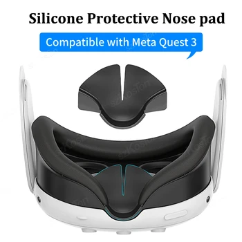 Для гарнитуры виртуальной реальности Meta Quest 3 Силиконовая накладка для носа, защита от пота, сменная накладка для носа, которую можно стирать для аксессуаров виртуальной реальности Meta Quest 3.
