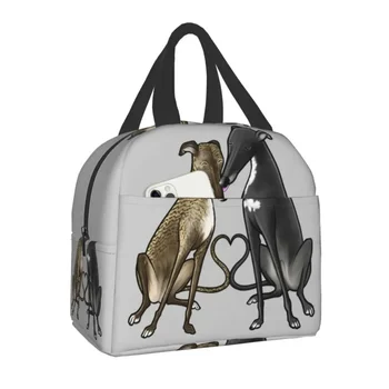 Изготовленная на заказ сумка для собак Грейхаунд Уиппет Сайтхаунд, женская сумка-холодильник, изолированные ланч-боксы для детей, школьников