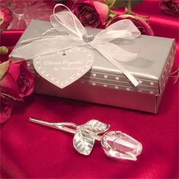 Лучшие подарки для подруги, подарок на День Святого Валентина, Мини-кристалл, Искусственный цветок, Хрустальная роза с металлической веткой, сувениры для свадебной вечеринки