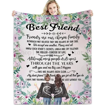 Название Для женщин на День рождения лучшего друга, Уникальная женская дружба для лучшего друга, Фанелевое одеяло, Рождественские подарки