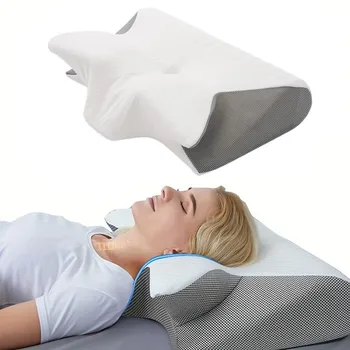 Ортопедическая подушка из пены с эффектом памяти с медленным отскоком Мягкая подушка с эффектом памяти в форме бабочки для расслабления шейки матки для спящего на боку