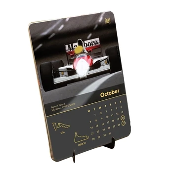 Портативный Ежемесячный настенный календарь на 2024 год, календарь гоночных автомобилей Формулы с изображениями автомобилей