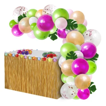 Принадлежности для украшения стола на день рождения взрослого ребенка, юбка для стола для тропической Гавайской вечеринки, украшения для вечеринки Luau
