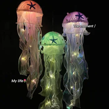 Тематический декор для вечеринки в стиле русалки, фонарь с медузами под водой, разноцветные медузы, материал для поделок, декор для вечеринки в стиле русалки
