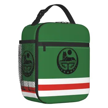Чеченские Борзы, изолированные сумки для ланча для женщин, герб Волка, портативный термоохладитель, Ланч-бокс для еды для школьников
